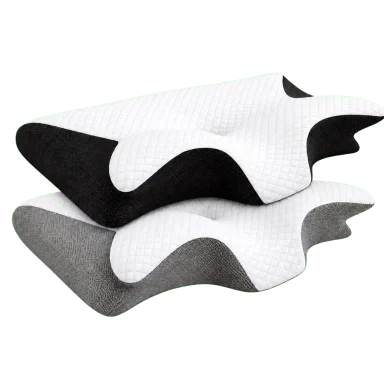 Two stacked Contour Relief Pillows